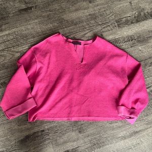 Long sleeve pink flowy top